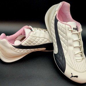 Puma Womens Wheelspin 301367 18 White Pink Casual Shoes Sneakers